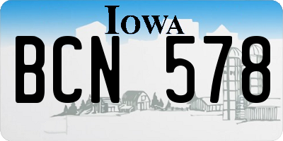 IA license plate BCN578