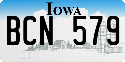 IA license plate BCN579