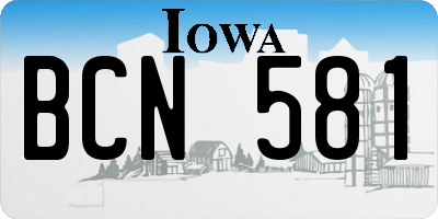 IA license plate BCN581