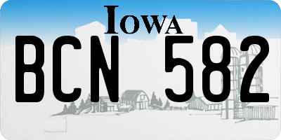 IA license plate BCN582