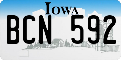 IA license plate BCN592