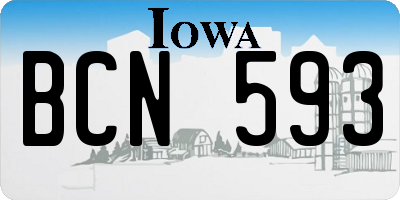 IA license plate BCN593