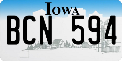 IA license plate BCN594