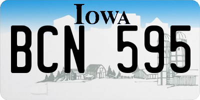 IA license plate BCN595