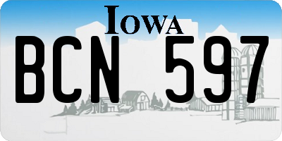 IA license plate BCN597