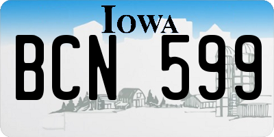 IA license plate BCN599