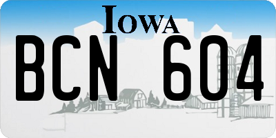 IA license plate BCN604
