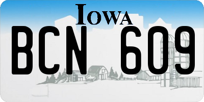 IA license plate BCN609
