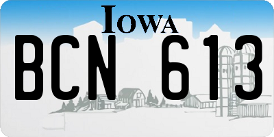 IA license plate BCN613
