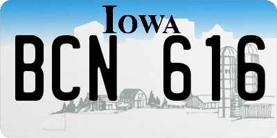 IA license plate BCN616