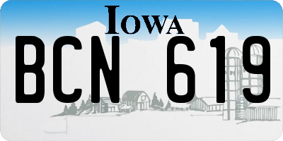 IA license plate BCN619
