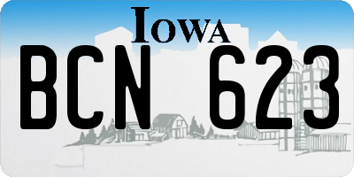 IA license plate BCN623