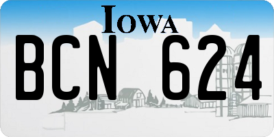 IA license plate BCN624