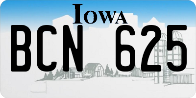 IA license plate BCN625
