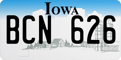 IA license plate BCN626