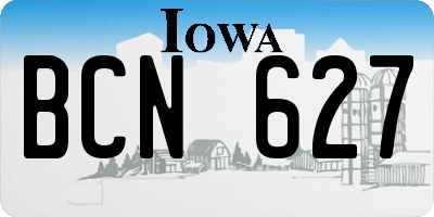 IA license plate BCN627