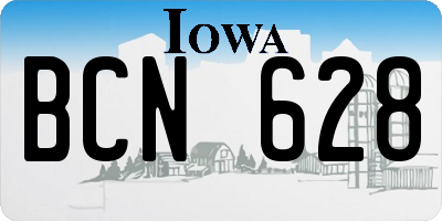 IA license plate BCN628