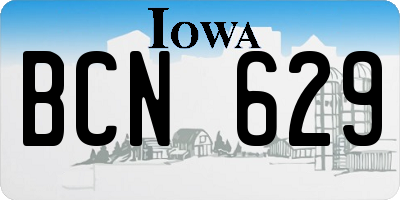 IA license plate BCN629