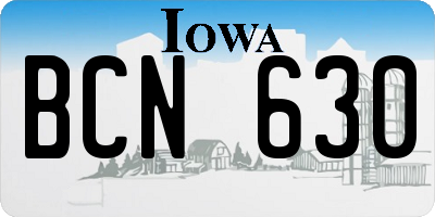 IA license plate BCN630