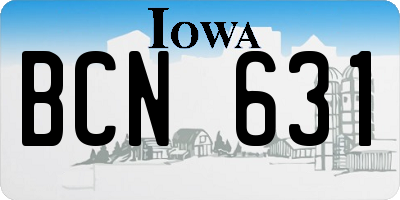 IA license plate BCN631