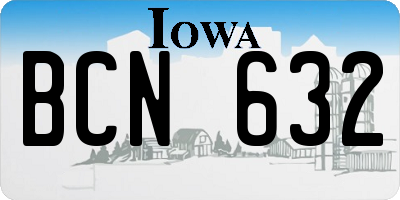 IA license plate BCN632