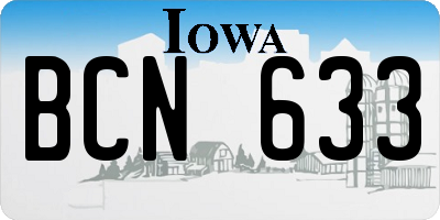 IA license plate BCN633