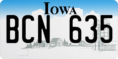 IA license plate BCN635