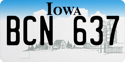 IA license plate BCN637