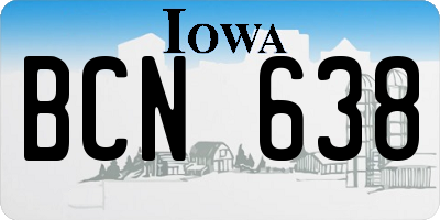 IA license plate BCN638