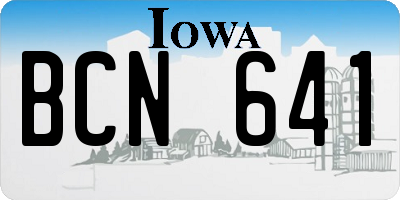 IA license plate BCN641
