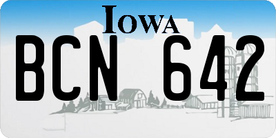 IA license plate BCN642