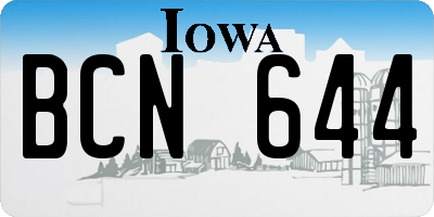 IA license plate BCN644