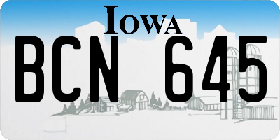 IA license plate BCN645