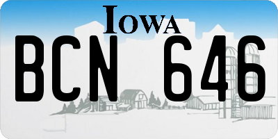 IA license plate BCN646