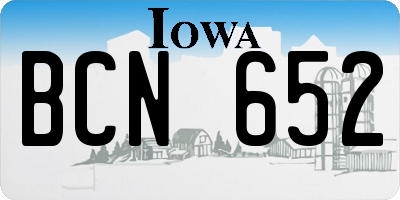 IA license plate BCN652