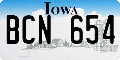IA license plate BCN654