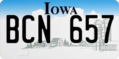 IA license plate BCN657