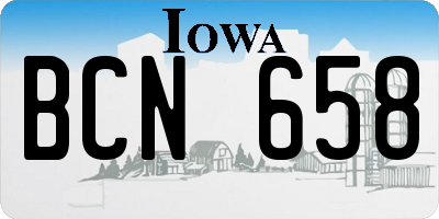IA license plate BCN658