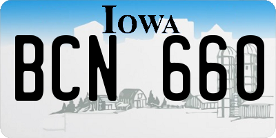IA license plate BCN660