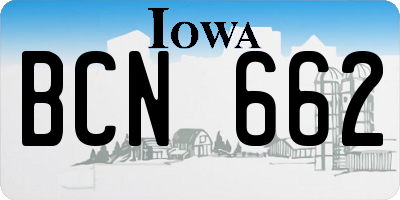 IA license plate BCN662