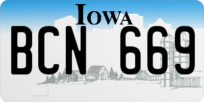 IA license plate BCN669
