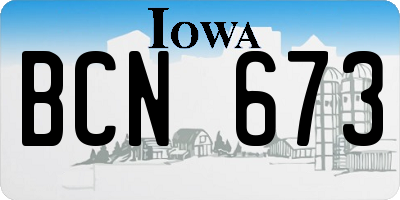 IA license plate BCN673