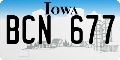 IA license plate BCN677