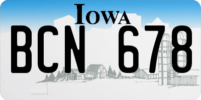 IA license plate BCN678