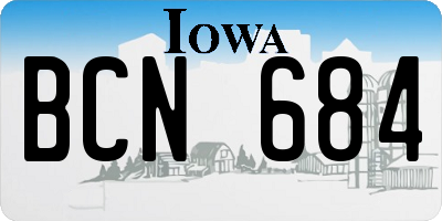 IA license plate BCN684