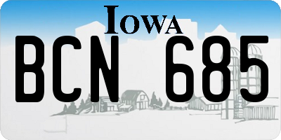 IA license plate BCN685