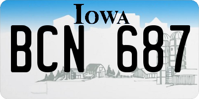 IA license plate BCN687