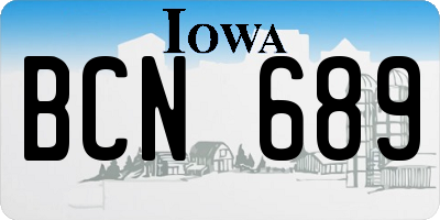 IA license plate BCN689