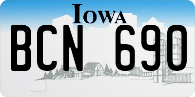IA license plate BCN690