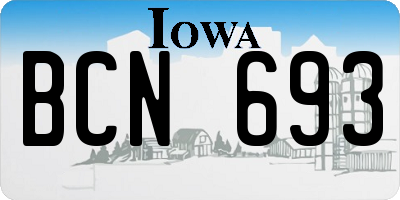 IA license plate BCN693